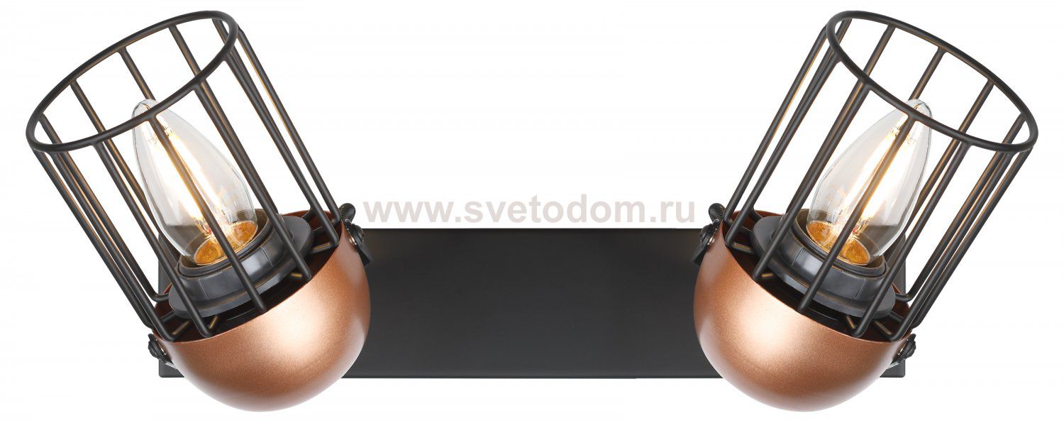 Светильник настенно-потолочный спот Rivoli Anemon 5062-702 поворотный 2 х E27 40 Вт лофт - кантри