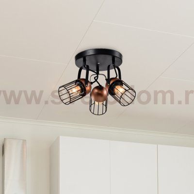 Светильник настенно-потолочный спот Rivoli Anemon 5062-733 поворотный 3 х E27 40 Вт лофт - кантри