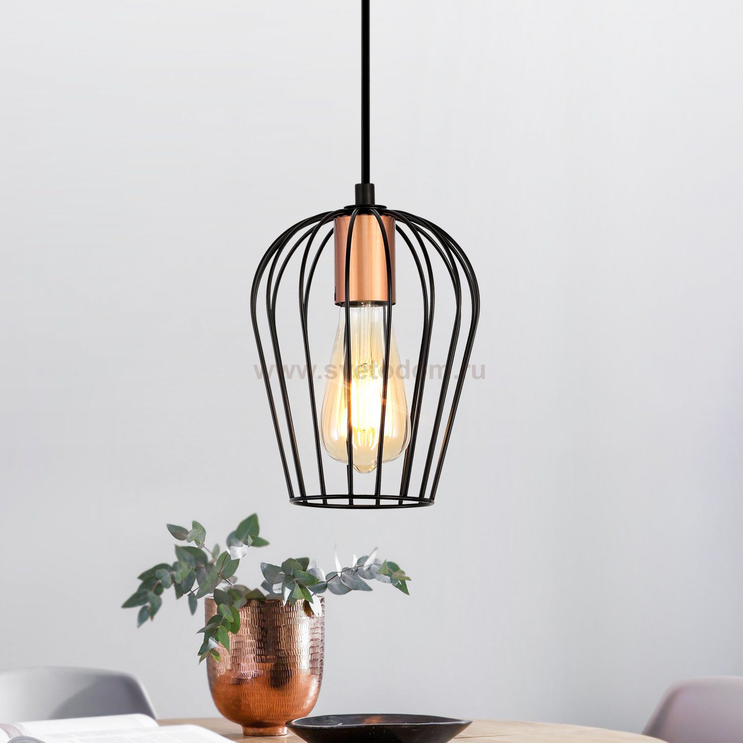 Светильник подвесной (подвес) Rivoli Atena 5063-201 1 х E27 40 Вт лофт - кантри