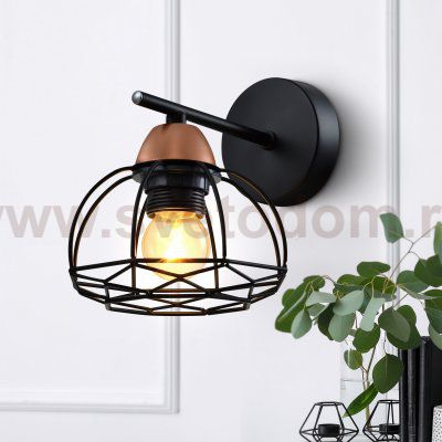Бра светильник Rivoli Gekuba 5064-401 настенный 1 х E27 40 Вт лофт - кантри