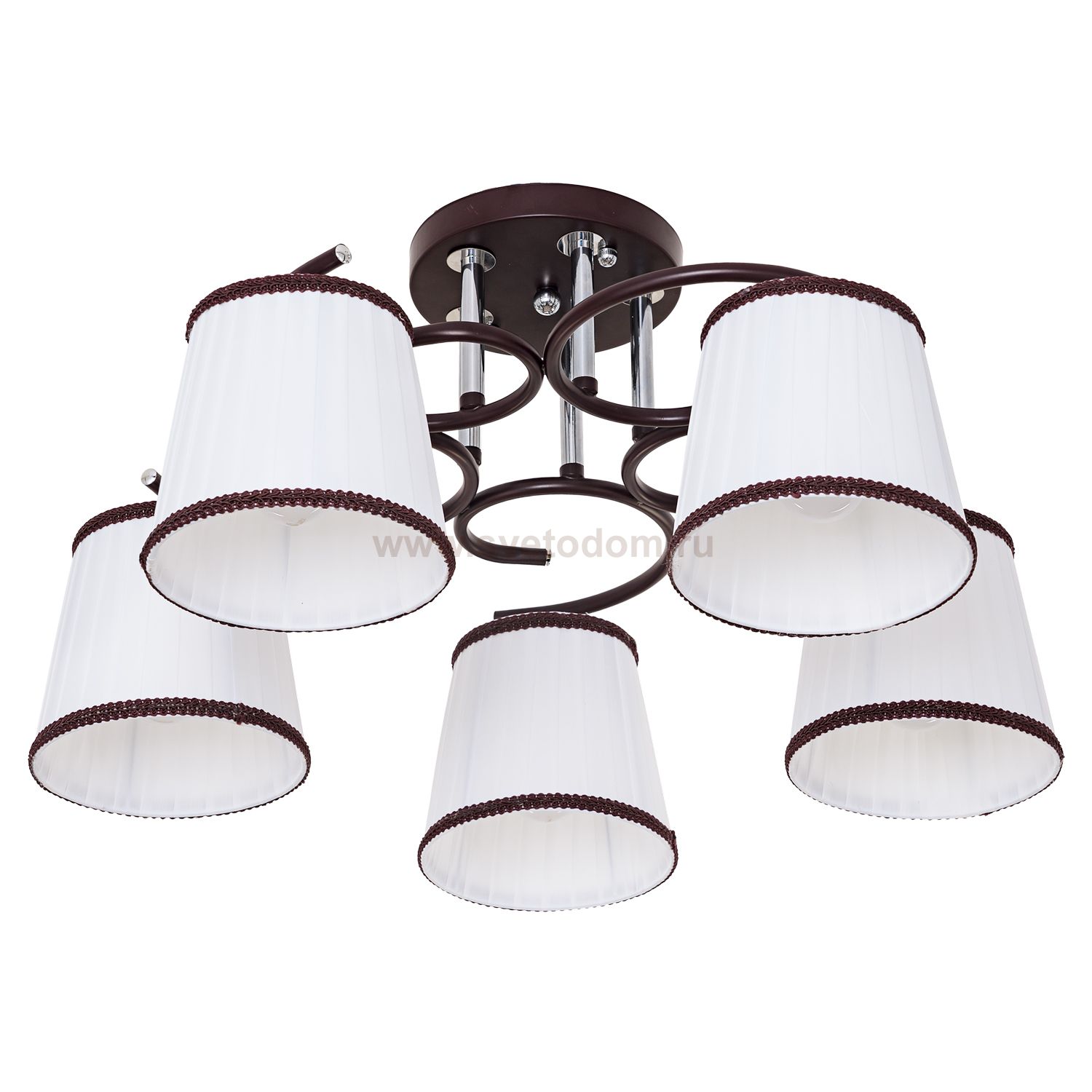 Светильник ЭкономСвет 50713/5BR+CR WT