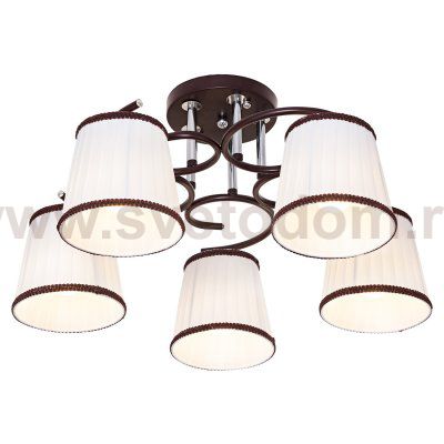 Светильник ЭкономСвет 50713/5BR+CR WT