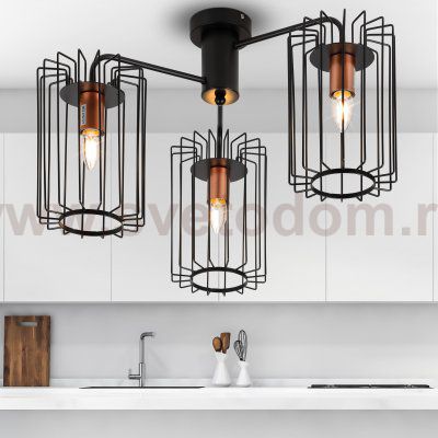 Люстра Rivoli Elke 5077-303 3 * Е27 40 Вт лофт - кантри