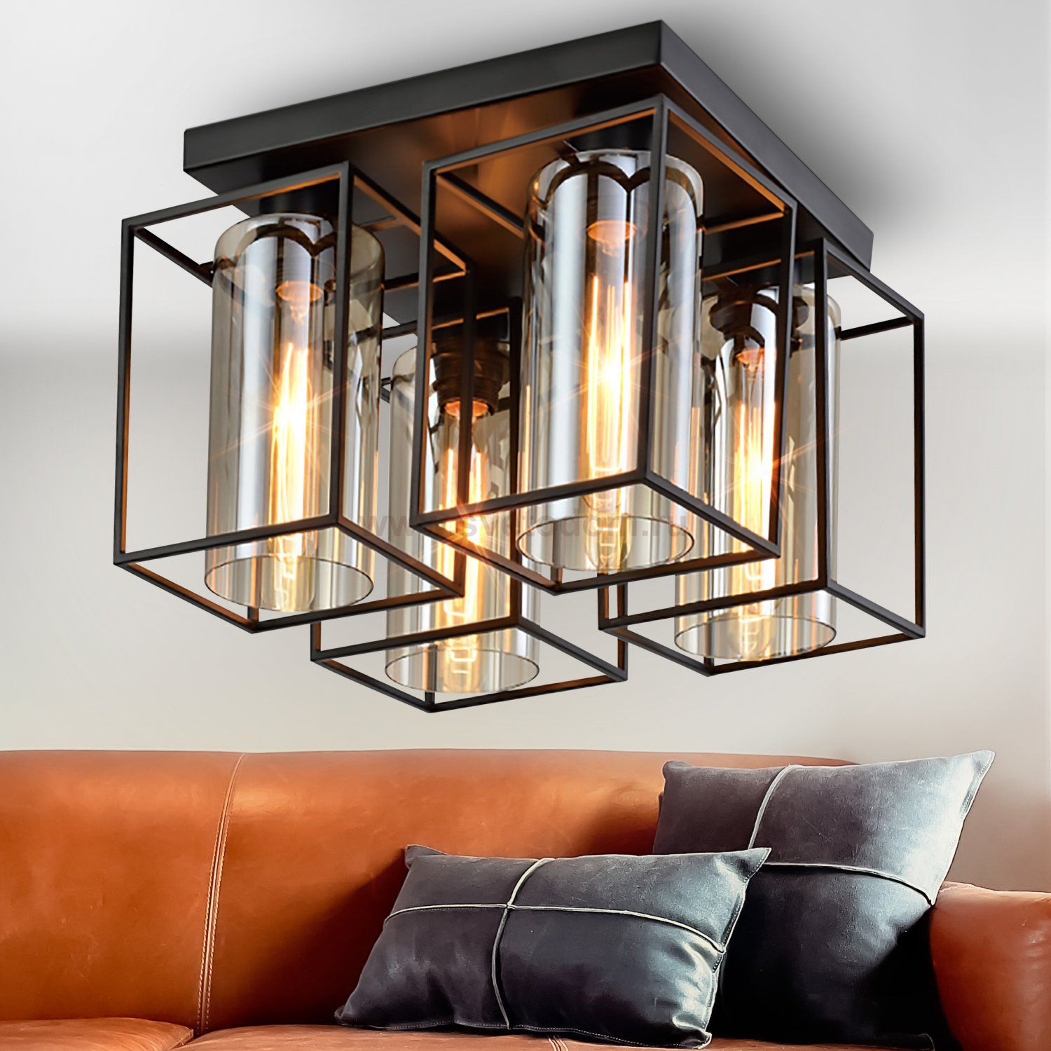 Светильник потолочный Rivoli Leonie 5081-304 4 * Е27 40 Вт лофт кантри