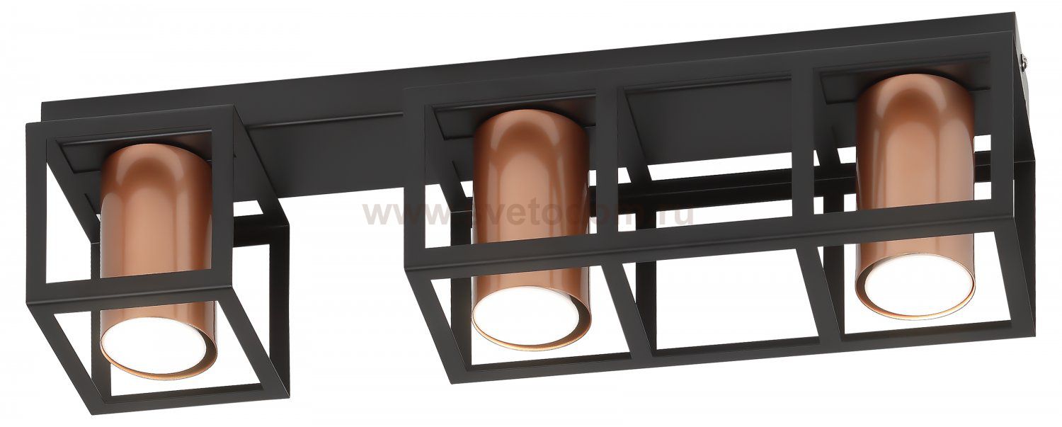 Светильник потолочный Rivoli Raffaela 5082-303 3 * GU10 25 Вт накладной для натяжных потолков лофт - кантри