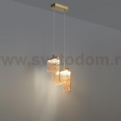 5105/11L L-VISION  ODL26 золотой брашинг/янтарный металл/стекло Подвес LED x 11W 4000K FLOW