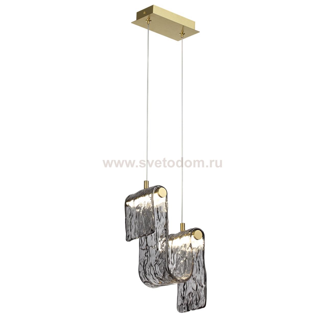 5106/11L L-VISION  ODL26 золотой брашинг/дымчатый металл/стекло Подвес LED x 11W 4000K FLOW