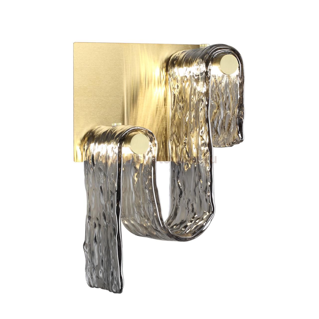 5106/11WL L-VISION  ODL26 золотой брашинг/дымчатый металл/стекло Настенный светильник LED x 11W 4000K FLOW