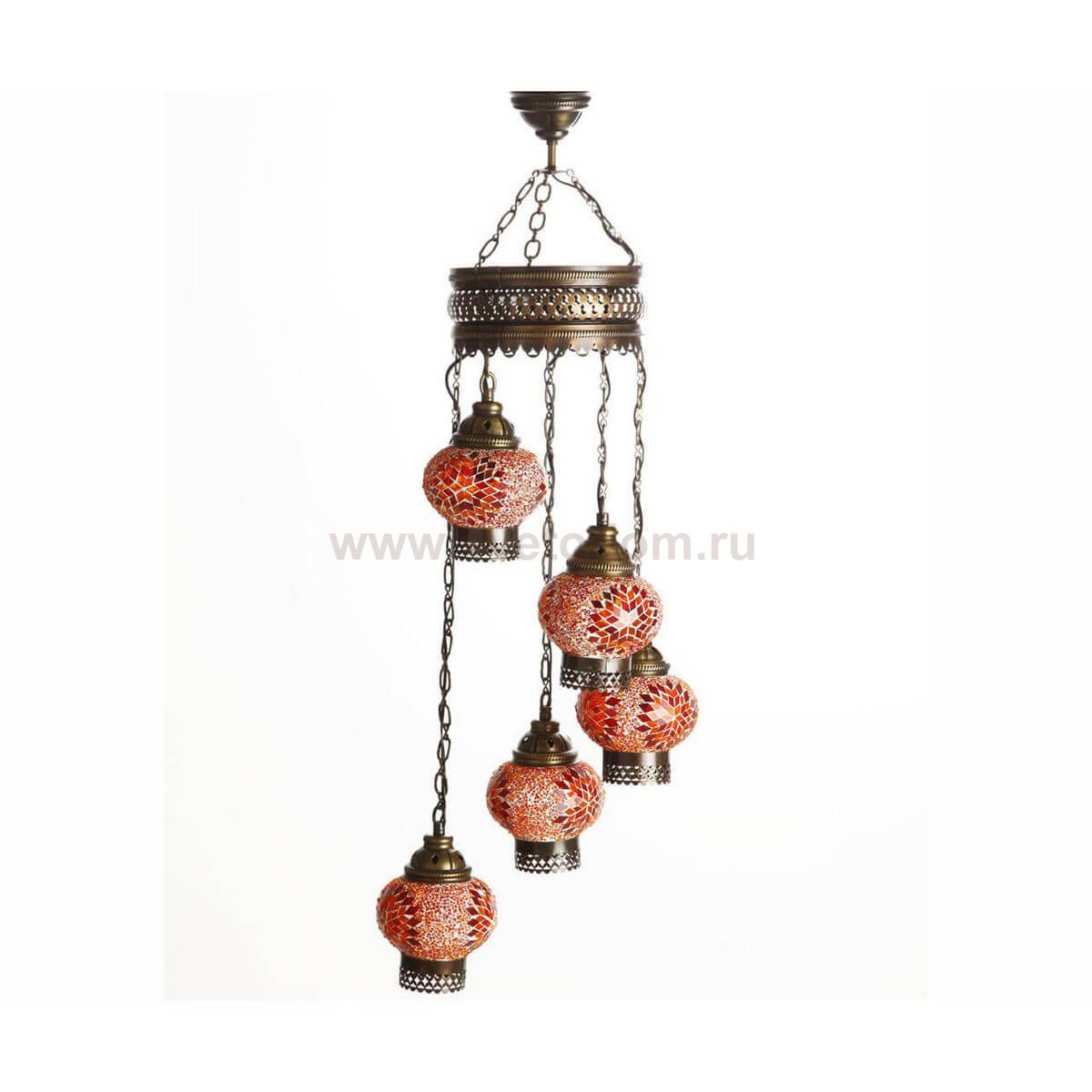 Каскад МАРОККО 5 плаф оранжевый h-100. d-20 E14 5*40w Kink light 512,09