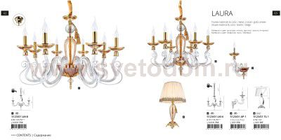 Светильник бра Divinare 5123/01 AP-1 LAURA