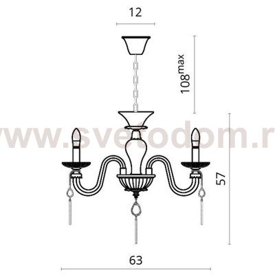 Светильник подвесной Divinare 5126/12 LM-6 MONA