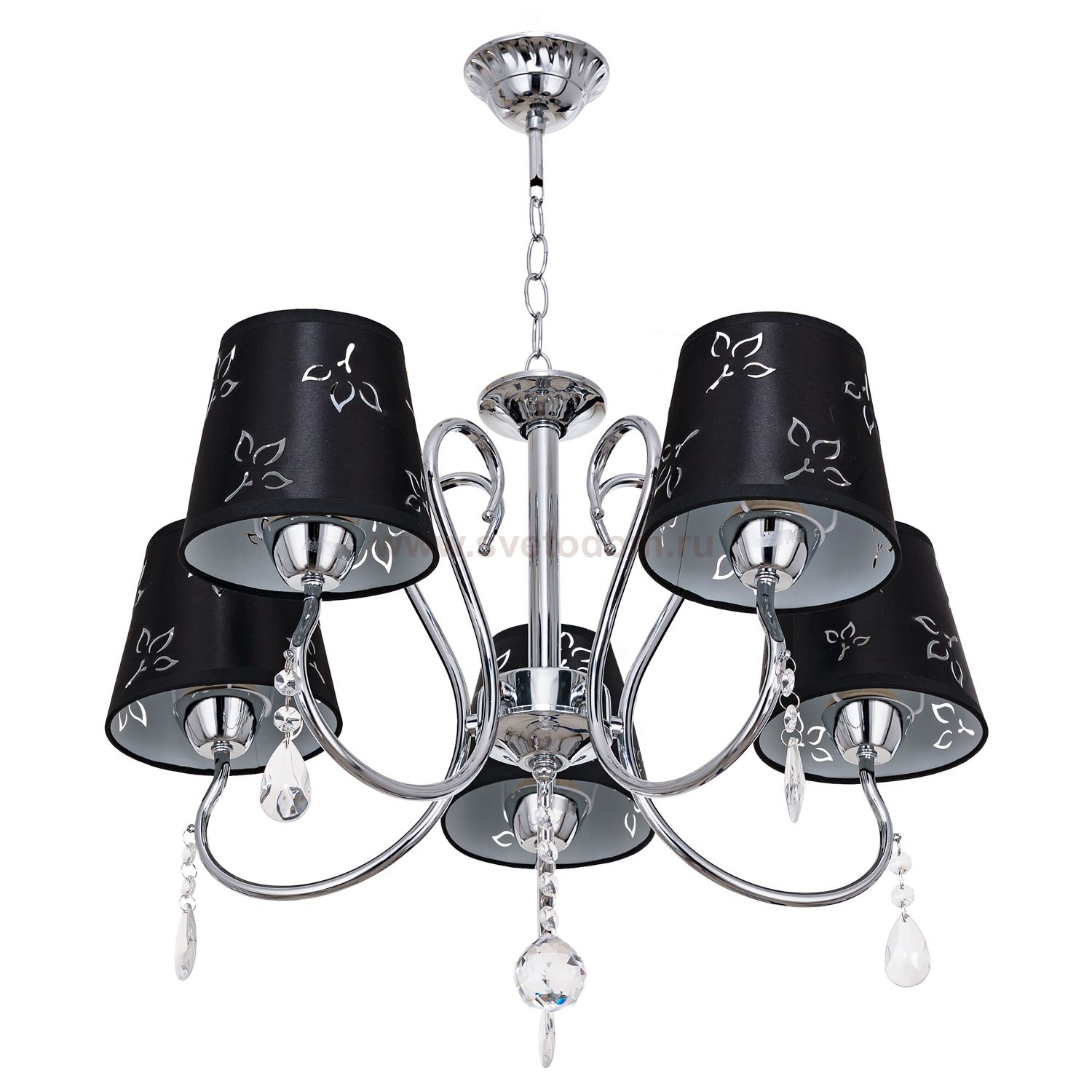 Люстра классическая с хрусталем Экономсвет 51317/5CR BK
