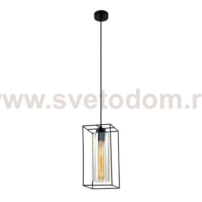 Светильник подвесной (подвес) Rivoli Luna 5148-201 1 х Е27 40 Вт черный лофт - кантри потолочный