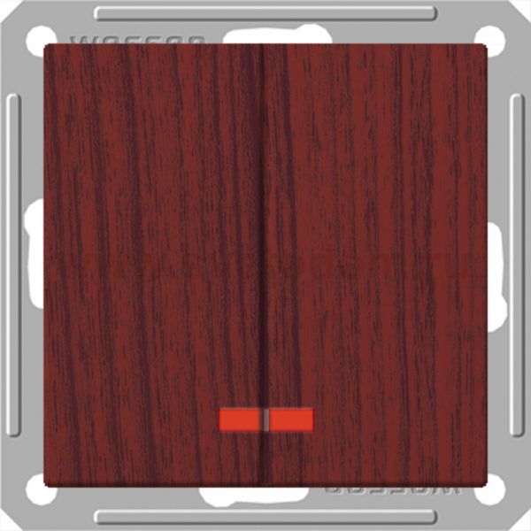 Выключатель Wessen 59 с/у без рамки 2КЛ.С индик. (250В, 16АХ) мореный дуб (VS516-251-9-86)