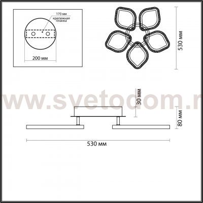 Люстра потолочная Lumion 5202/90CL MAGNOLIA