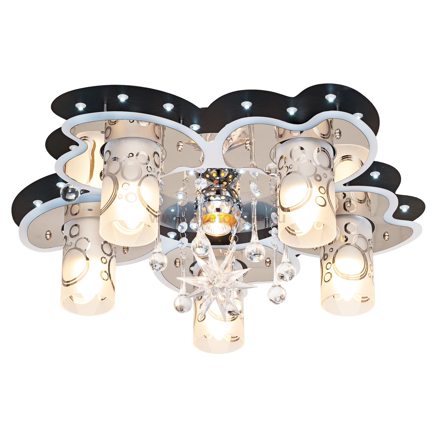 Потолочный светильник 5236/5+1BK+CR WT RC WTLED Экономсвет