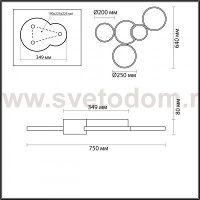 Люстра потолочная Odeon Light 5253/80CL LEDIO