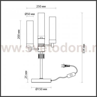 Настольная лампа Odeon Light 5275/3T KAMILLA