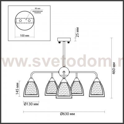 Люстра потолочная Odeon Light 5289/5C TOBY