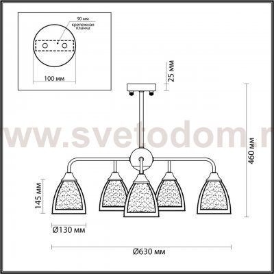 Люстра потолочная Odeon Light 5289/5C TOBY