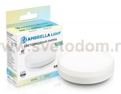 Светодиодная лампа GX53 15W 4000K Ambrella 531504 LED GX53 15W IC 4000K 175-265V