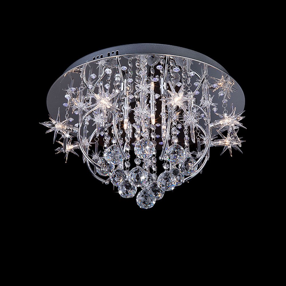 Люстра Eurosvet 5390/12 хром/синий+красный+фиолетовый