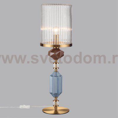 5414/1T MODERN ODL_EX26 античная бронза/коричневый/синий/металл/керамика Настольная лампа E14 1*40W TERRA