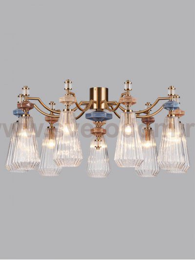 5414/9 MODERN ODL_EX26 античная бронза/терракот/синий/бежевый/коричневый/металл/керамика Люстра E14 9*40W TERRA