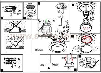 Встраиваемый и накладный светильник Eglo 94243 PENETO