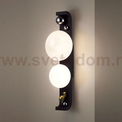 5434/2W NATURE ODL_EX26 черный/золотистый/хром/металл/акрил/декор металл Уличный фасадный светильник IP54 G9 2*15W max LUMA