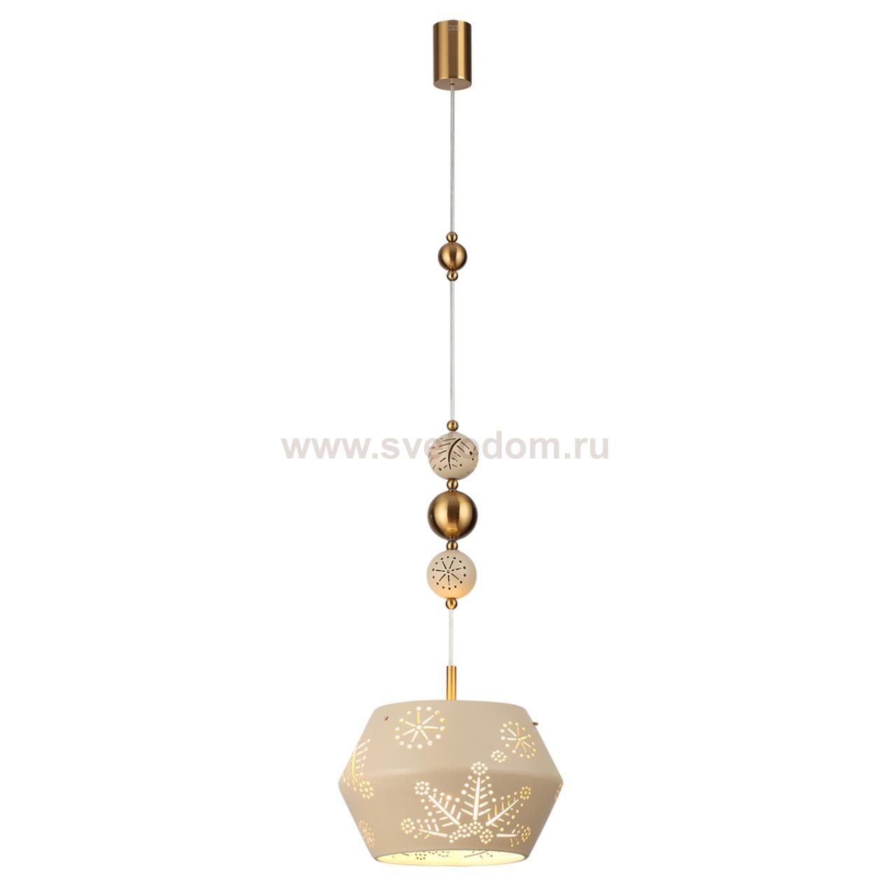 5444/1A PENDANT ODL_EX26 бежевый/античная бронза/металл/керамика Подвес E27 1*40W KARELIA