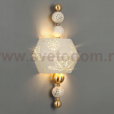 5444/1WA PENDANT ODL_EX26 бежевый/античная бронза/металл/керамика Бра E14 2*40W KARELIA