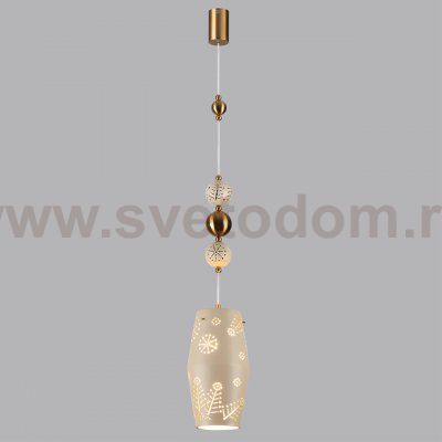 5444/1 PENDANT ODL_EX26 бежевый/античная бронза/металл/керамика Подвес E27 1*40W KARELIA