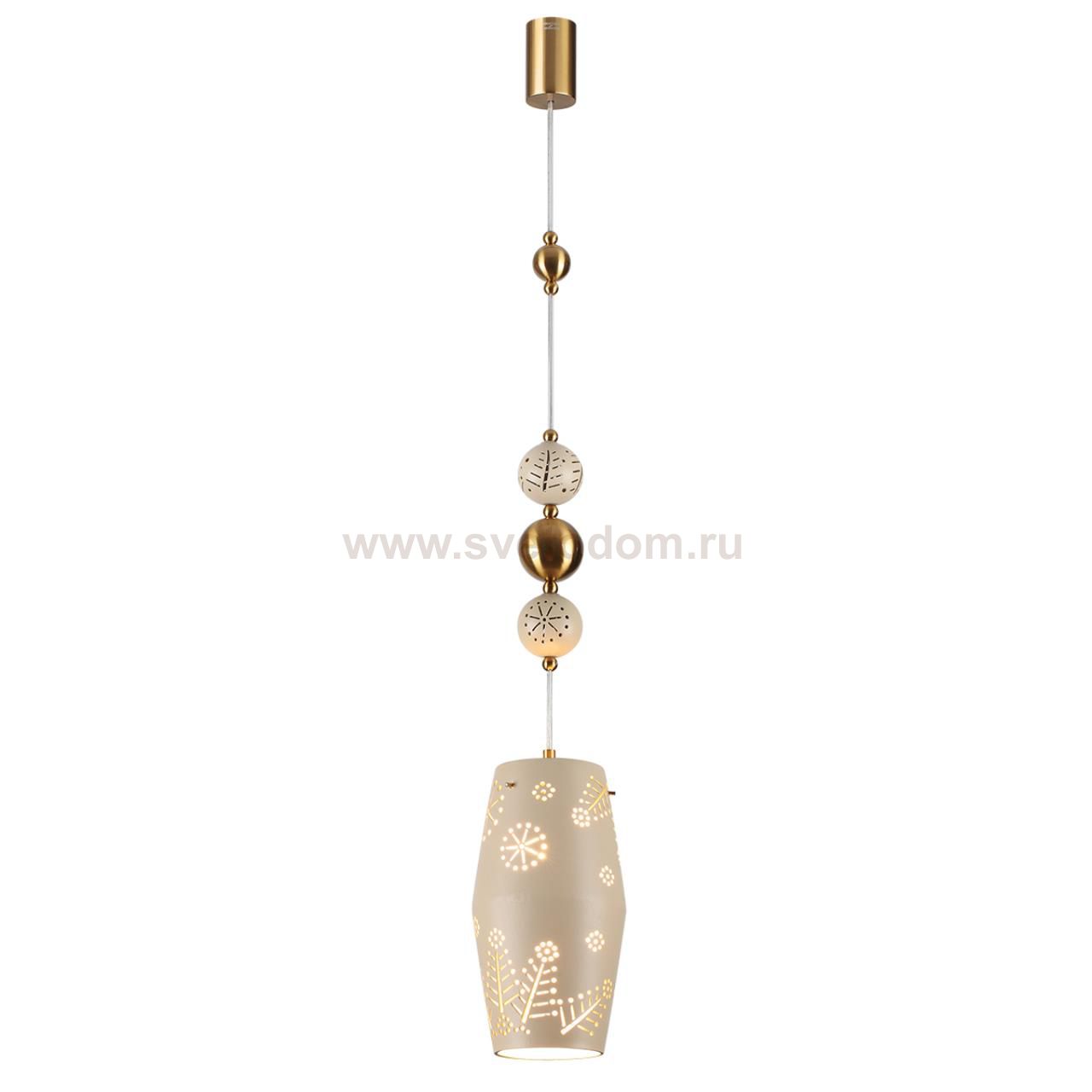 5444/1 PENDANT ODL_EX26 бежевый/античная бронза/металл/керамика Подвес E27 1*40W KARELIA