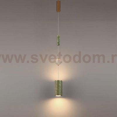 5450/18LA L-VISION ODL_EX26 зеленый/античная бронза/металл/керамика/хрусталь/акрил Подвес LED x 18W 2000К/3000K/4000K/переключ. RIVERA