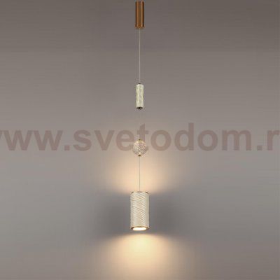 5450/18L L-VISION ODL_EX26 молочный/античная бронза/металл/керамика/хрусталь/акрил Подвес LED x 18W 2000К/3000K/4000K/переключ. RIVERA