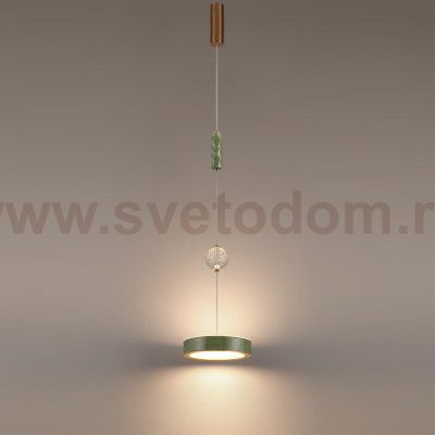 5450/32LA L-VISION ODL_EX26 зеленый/античная бронза/металл/керамика/хрусталь/акрил Подвес LED x 32W 2000К/3000K/4000K/переключ. RIVERA