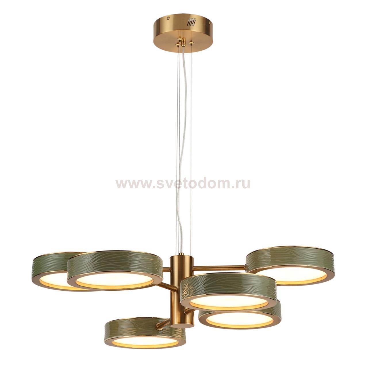 5450/99LA L-VISION ODL_EX26 зеленый/античная бронза/металл/керамика/хрусталь/акрил Подвес LED x 99W 2000К/3000K/4000K/переключ. RIVIERA