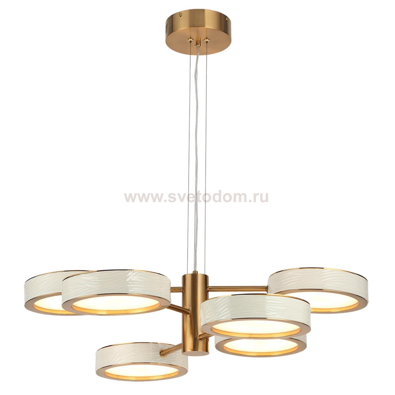 5450/99L L-VISION ODL_EX26 молочный/античная бронза/металл/керамика/хрусталь/акрил Подвес LED x 99W 2000К/3000K/4000K/переключ. RIVIERA