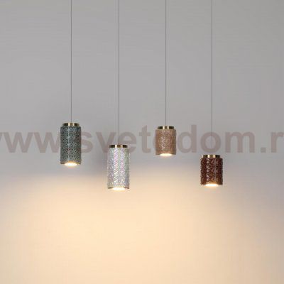 5452/5L L-VISION ODL_EX26 011 светлая бронза/зеленый/металл/керамика/акрил Подвес LED 5W 3000K LULU