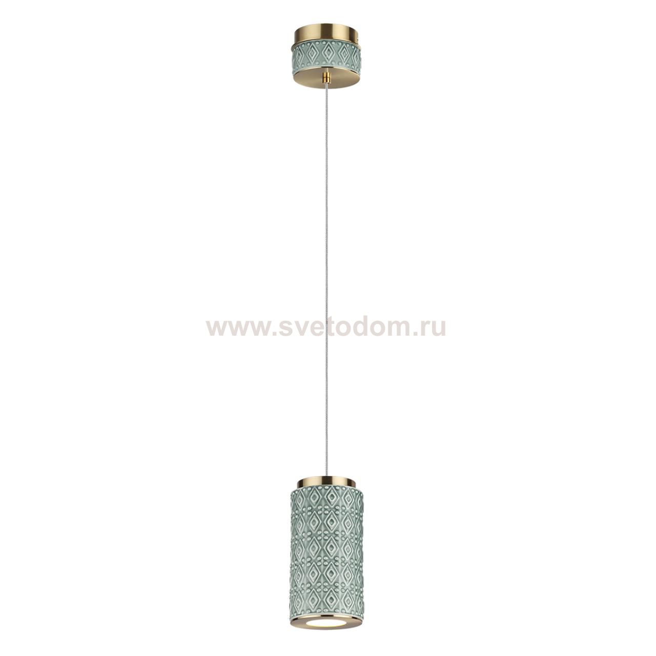 5452/5L L-VISION ODL_EX26 011 светлая бронза/зеленый/металл/керамика/акрил Подвес LED 5W 3000K LULU