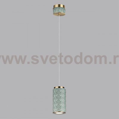 5452/5L L-VISION ODL_EX26 011 светлая бронза/зеленый/металл/керамика/акрил Подвес LED 5W 3000K LULU