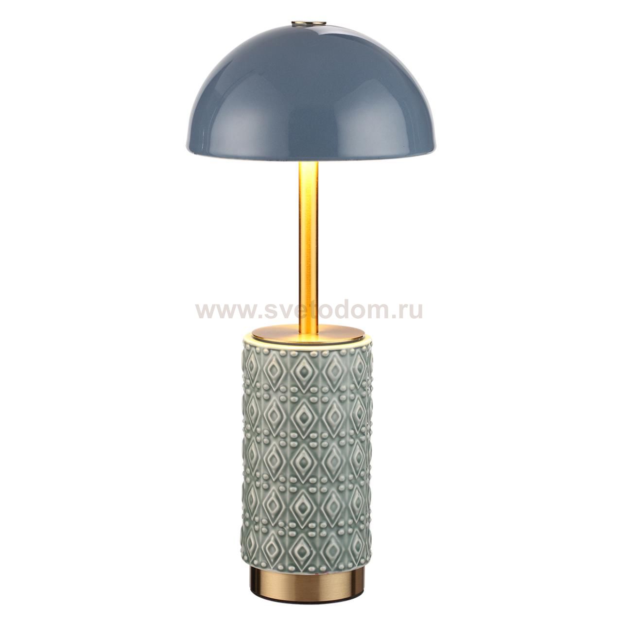 5452/5TLA L-VISION ODL_EX26 светлая бронза/синий/зеленый/металл/керамика Настольная лампа беспроводная LED*5W 3000K LULU