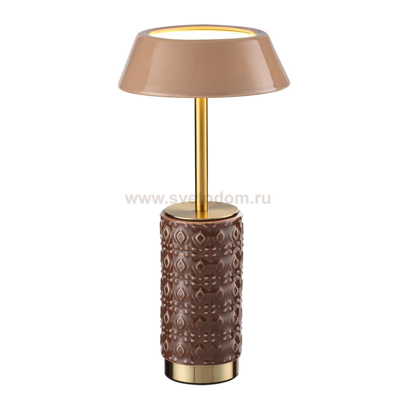 5453/8TLA L-VISION ODL_EX26 светлая бронза/бежевый/кофейный/металл/керамика Настольная лампа беспроводная LED*8W 3000K LULU