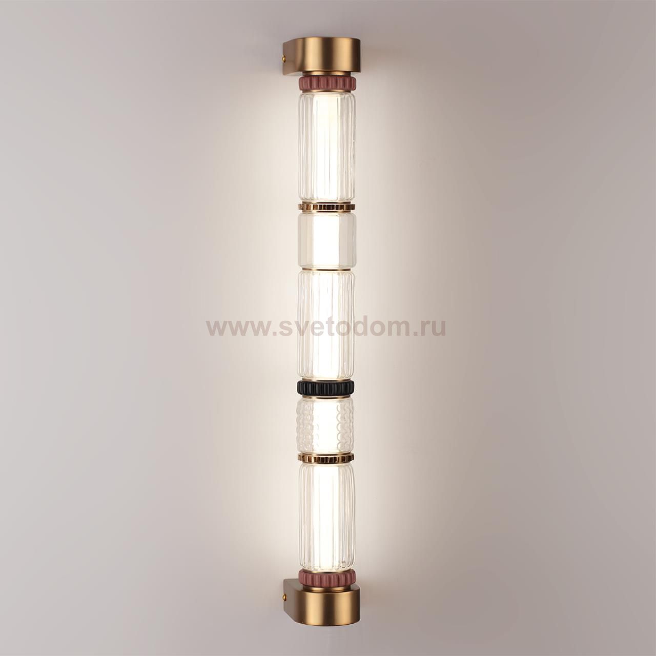 5455/18WL L-VISION ODL_EX26 043 сатин.латунь/терракот/черный Настенный светильник LED 22W 4000K COLLIER