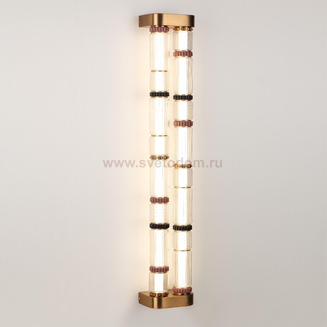 5455/60WL L-VISION ODL_EX26 043 сатин.латунь/терракот/черный Настенный светильник LED 60W 4000K COLLIER