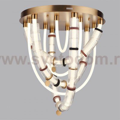 5455/80CL L-VISION ODL_EX26 043 сатин.латунь/терракот/черный Люстра потолочная LED 80W 4000K COLLIER