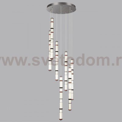 5456/210L L-VISION ODL_EX26 045 темный сатин.никель/терракот/черный Люстра каскадная LED 210W (30W*7) 4000K COLLIER