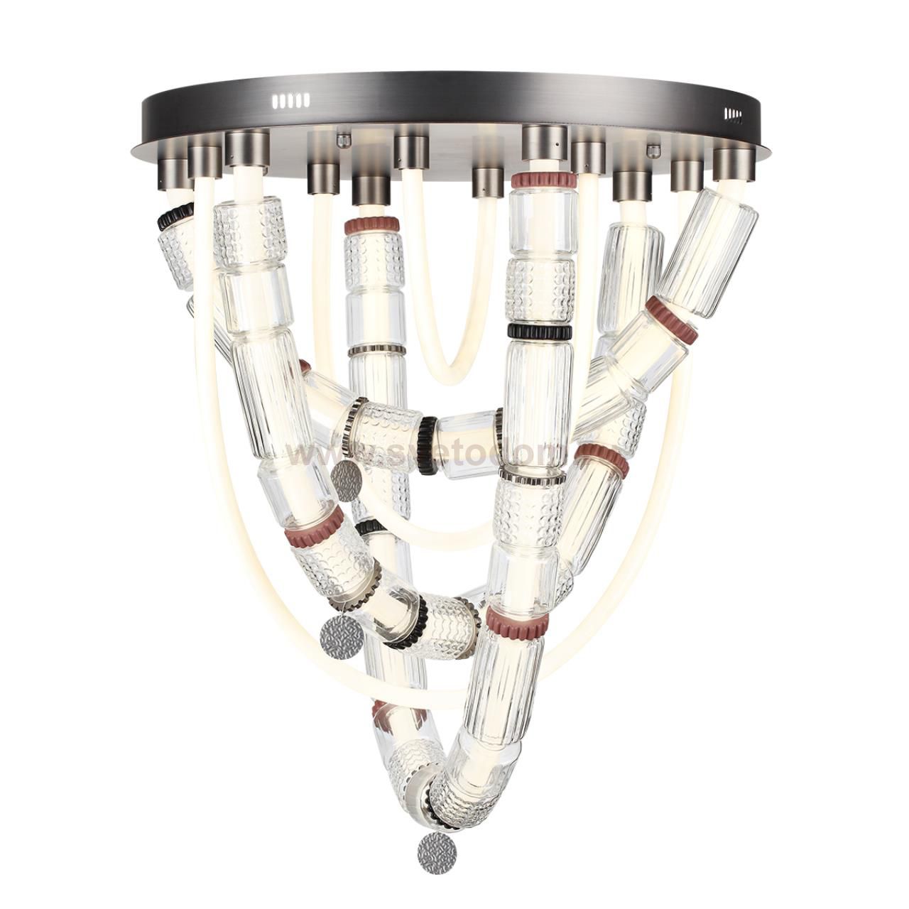 5456/80CL L-VISION ODL_EX26 045 темный сатин.никель/терракот/черный Люстра потолочная LED 80W 4000K COLLIER