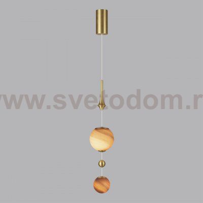 5457/4L MODERN ODL_EX26 светлая сатин.латунь/белый/бежевый/коричневый/металл/стекло Подвес LED x 4W 2500K CALLISTO